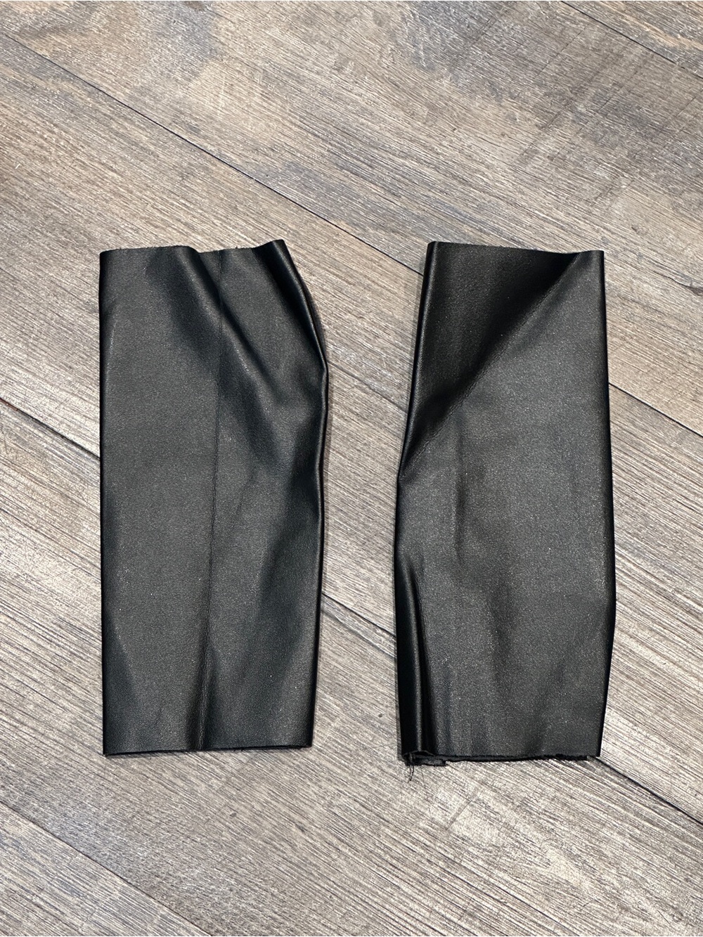 Black Faux Leather Fingerless Gloves